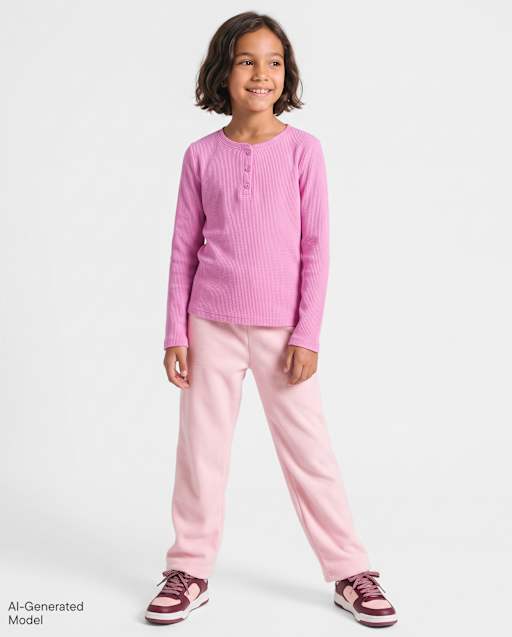 Girls Microfleece Wide Leg Sweatpants