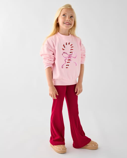 Leggings évasés côtelés en daim pour filles