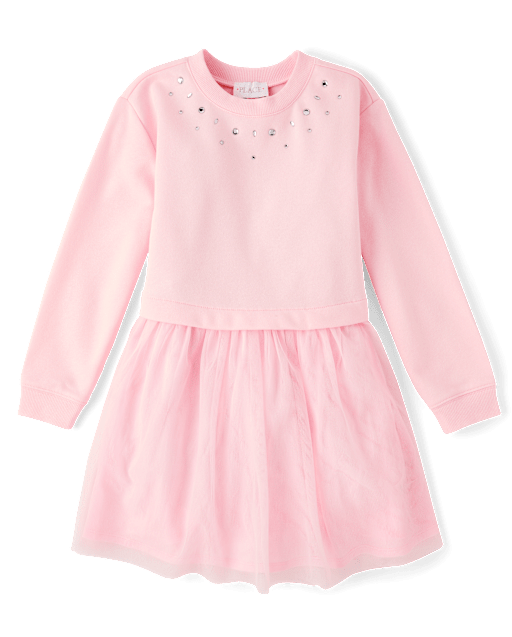Robe sweat-shirt ornée pour filles