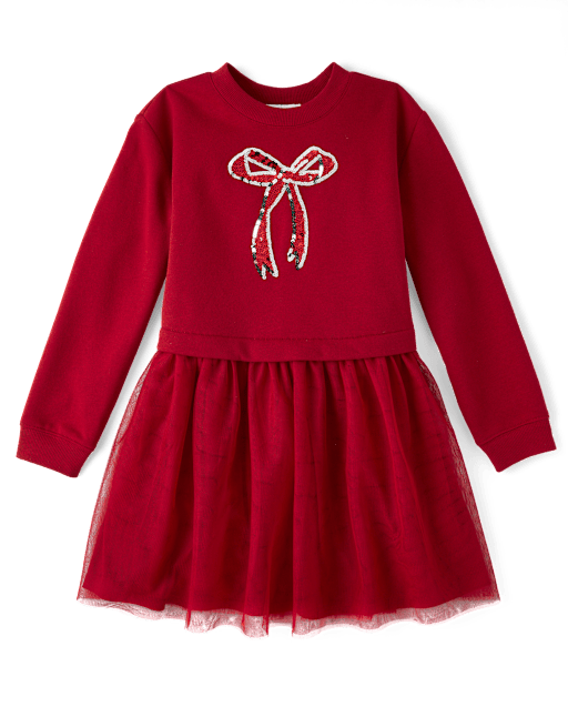 Girls Embellished Sweatshirt Dress