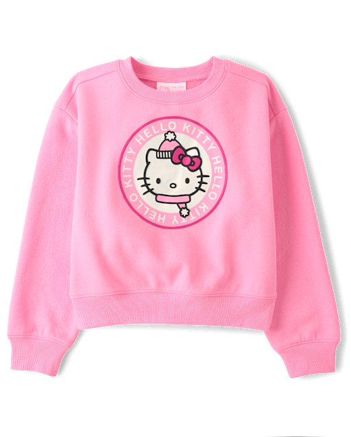 Girls Hello KittyÂ® Embellished Premium Fleece Sweatshirt