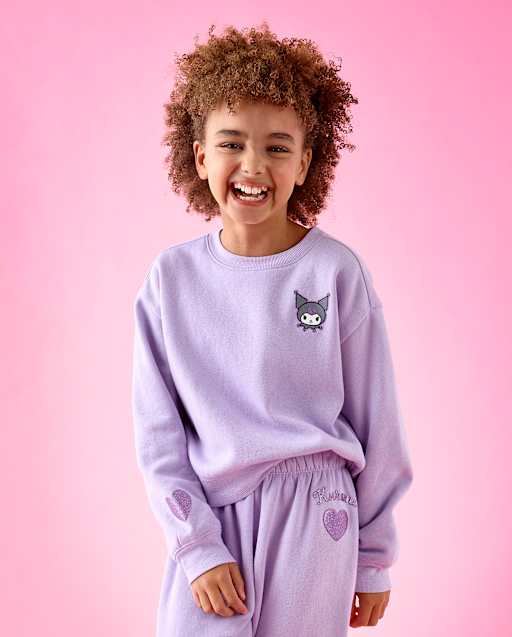 Girls Hello KittyÂ® Embellished Premium Fleece Sweatshirt