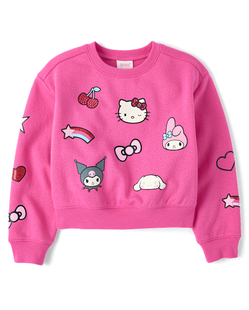 Girls Hello KittyÂ® Embellished Premium Fleece Sweatshirt