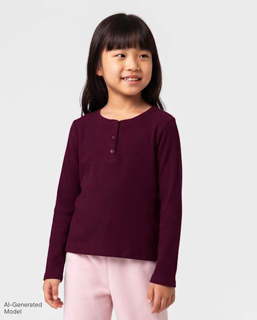 Girls Thermal Henley Top