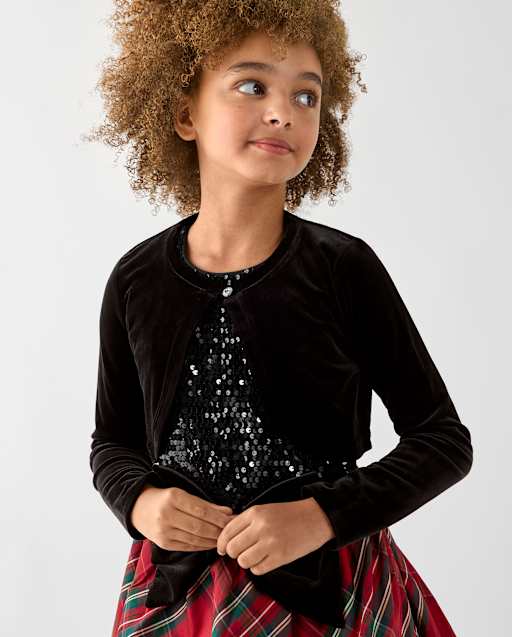 Girls Velour Shrug