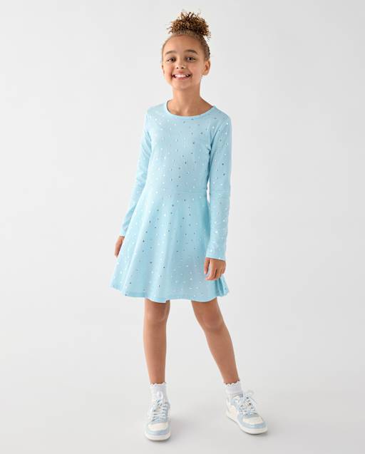 Girls Foil Print Everyday Dress