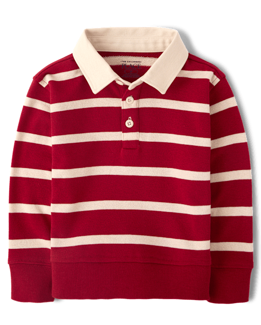 Baby And Toddler Boys Striped French Terry Rugby Polo
