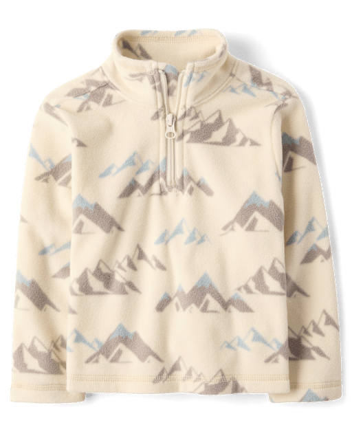 Toddler Boys Print Microfleece Quarter Zip Pullover