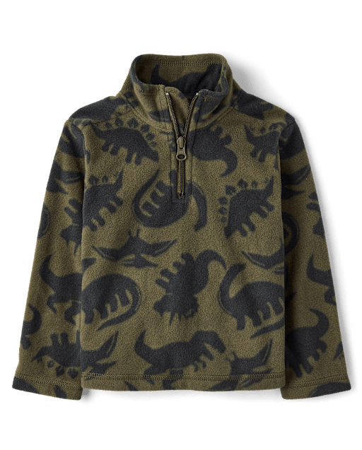 Toddler Boys Print Microfleece Quarter Zip Pullover