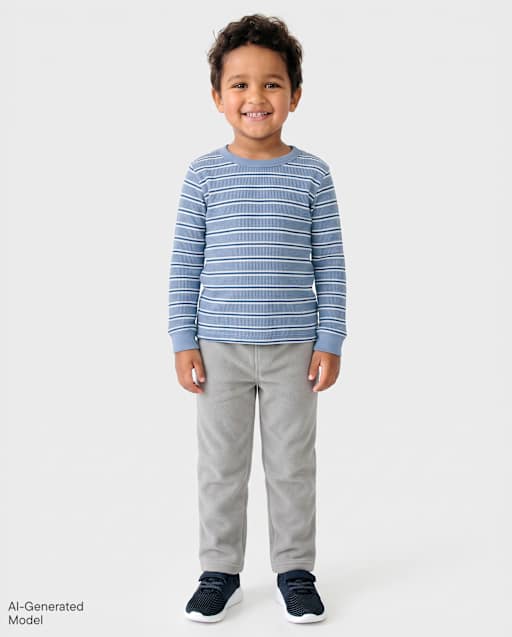 Pantalon de survêtement en microfibre polaire pour petits garçons