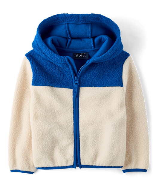 Toddler Boys Colorblock Sherpa Zip Up Hoodie
