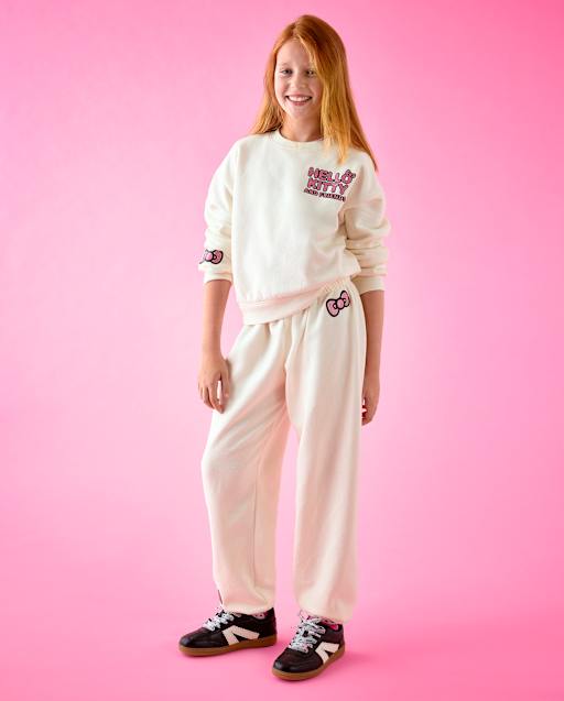 Girls Hello Kitty® Embellished Premium Fleece Barrel Sweatpants
