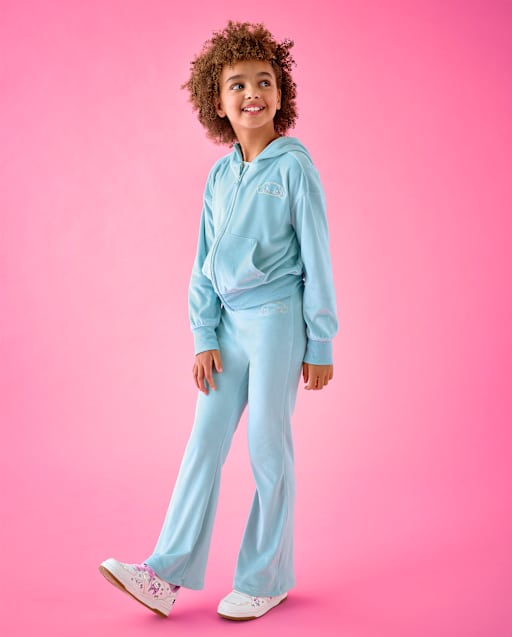 Girls Hello Kitty® Embroidered Velour Sweatpants