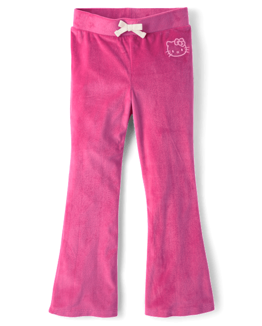 Girls Hello Kitty® Embroidered Velour Sweatpants