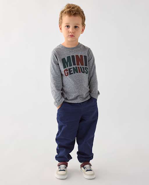Baby And Toddler Boys Lined Pull On Jogger Pants