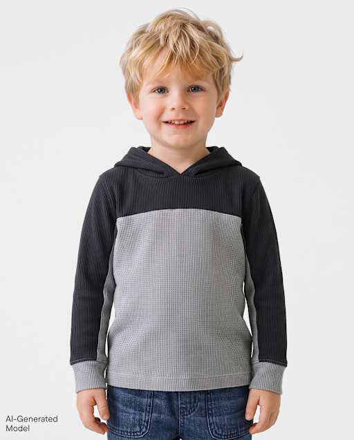Baby And Toddler Boys Colorblock Thermal Hooded Top