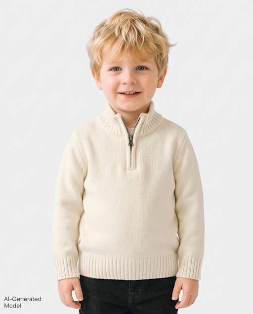 Toddler Boys Quarter Zip Sweater