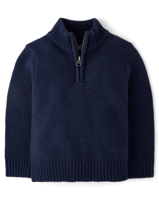 Toddler Boys Quarter Zip Sweater