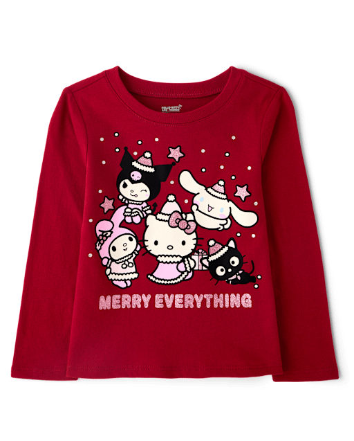 Toddler Girls Hello Kitty® And Friends Glitter Merry Everything Graphic Tee