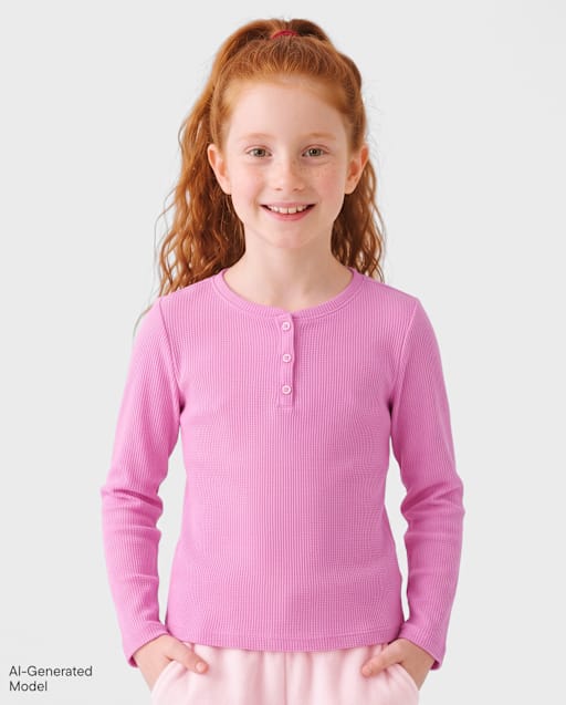 Girls Thermal Henley Top