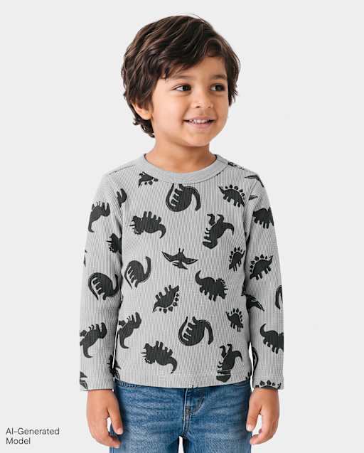 Baby And Toddler Boys Print Thermal Top