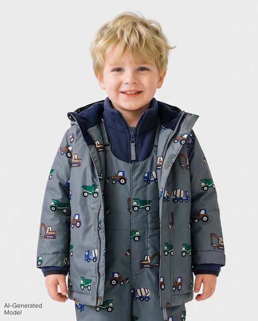 Toddler Boys Print 3 in 1 Jacket