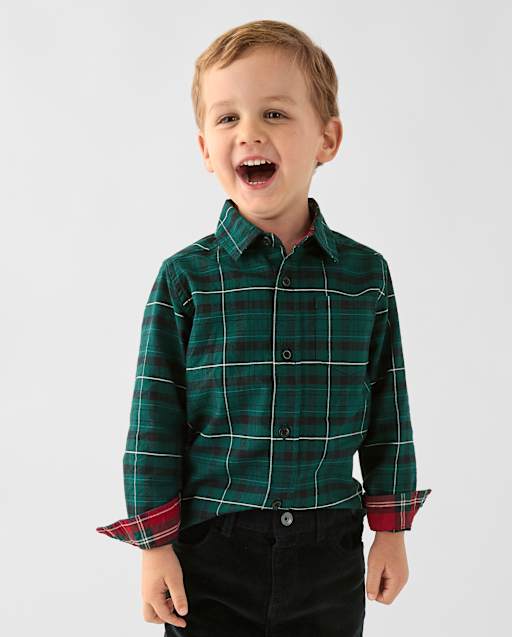 Baby And Toddler Boys Dad And Me Plaid Oxford Button Up Shirt