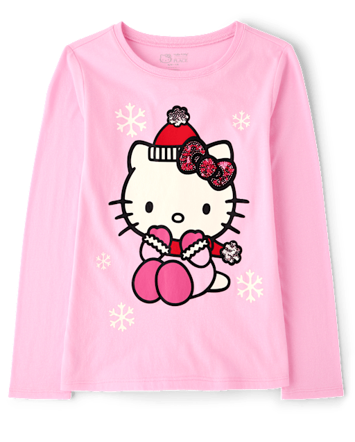Girls Hello Kitty® Sequin Snow Graphic Tee