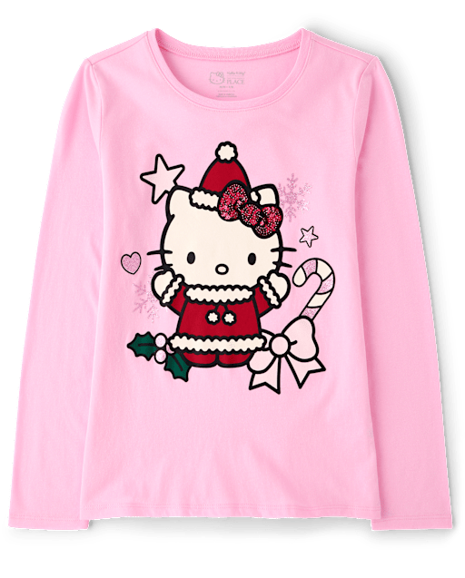 Girls Hello Kitty® Sequin Christmas Graphic Tee