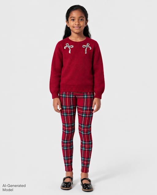 Girls Print Winter Warm Leggings