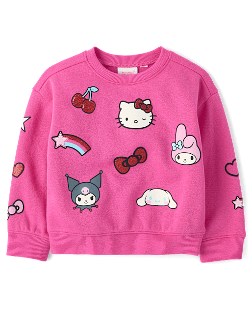 Toddler Girls Hello KittyÂ® And Friends Glitter Premium Fleece Sweatshirt