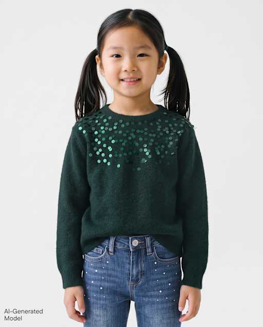 Girls Embellished Icon Sweater