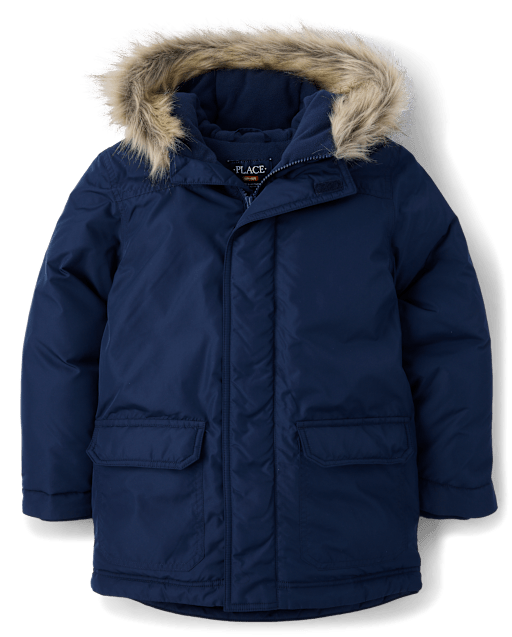\Parka à capuche doublée en microfibre polaire pour garçon\