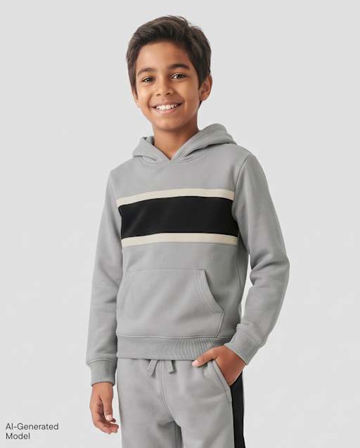 Boys Colorblock Premium Fleece Hoodie