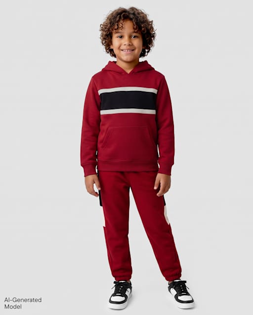 Boys Colorblock Premium Fleece Jogger Pants