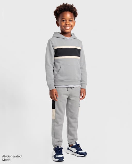 Boys Colorblock Premium Fleece Jogger Pants