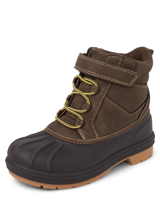 Boys Colorblock Lace Up All Weather Boots