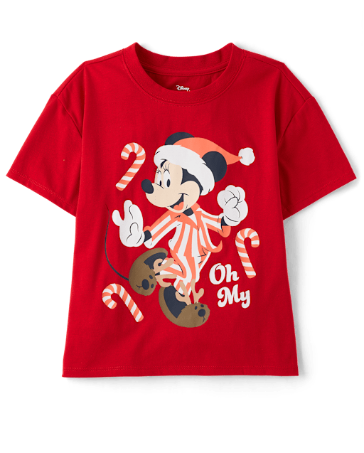Baby And Toddler Girls Minnie Mouse™ Candy Cane Graphic Tee