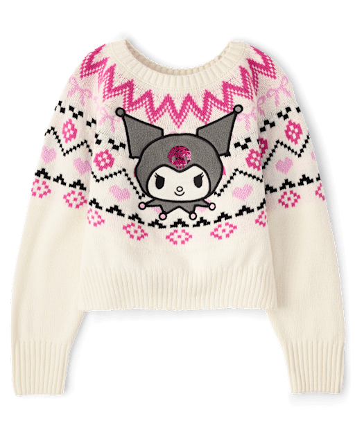 Girls Hello Kitty® Embellished Fairisle Sweater