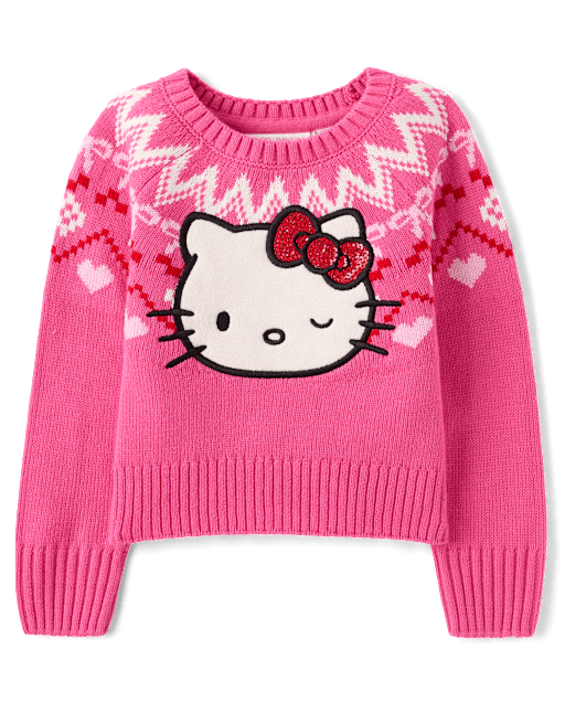 Toddler Girls Hello Kitty® Embellished Fairisle Sweater