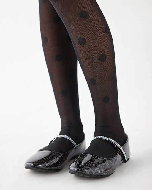 Girls Polka Dot Microfiber Tights