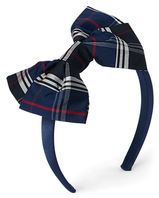 Girls Plaid Bow Headband
