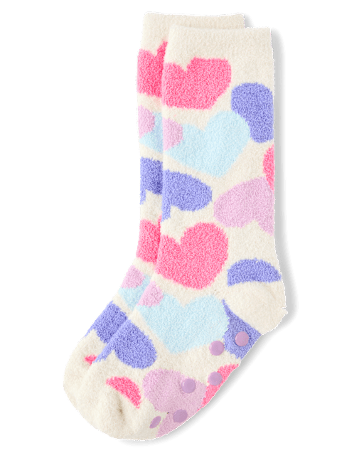 Chaussettes douillettes à cœurs pour filles