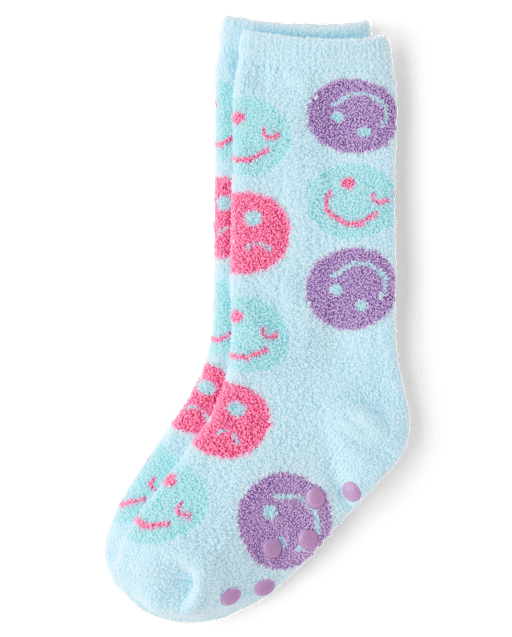 Girls Happy Face Cozy Socks
