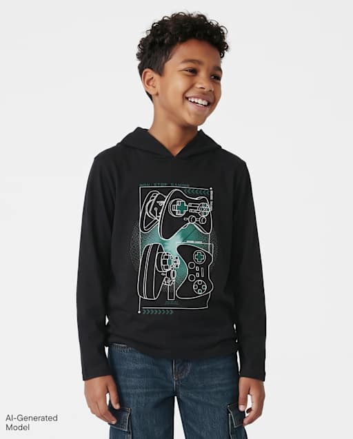 Boys Graphic Hooded Top