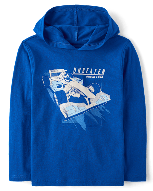 Boys Metallic Graphic Hooded Top