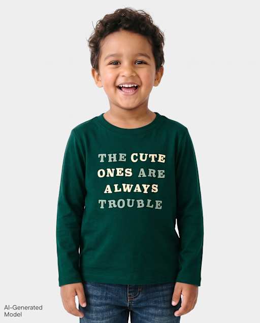 Baby And Toddler Boys Always Trouble Graphic Tee