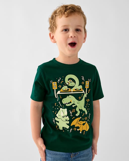 Baby And Toddler Boys Dino Dance Party Graphic Tee