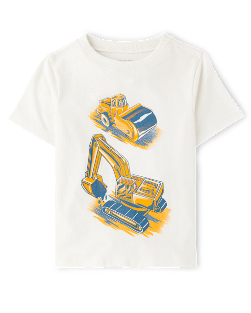 Baby And Toddler Boys Construction Vehicles Graphic Tee