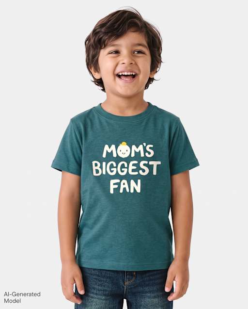 T-shirt graphique pour bébés et petits garçons, « La plus grande fan de maman ».